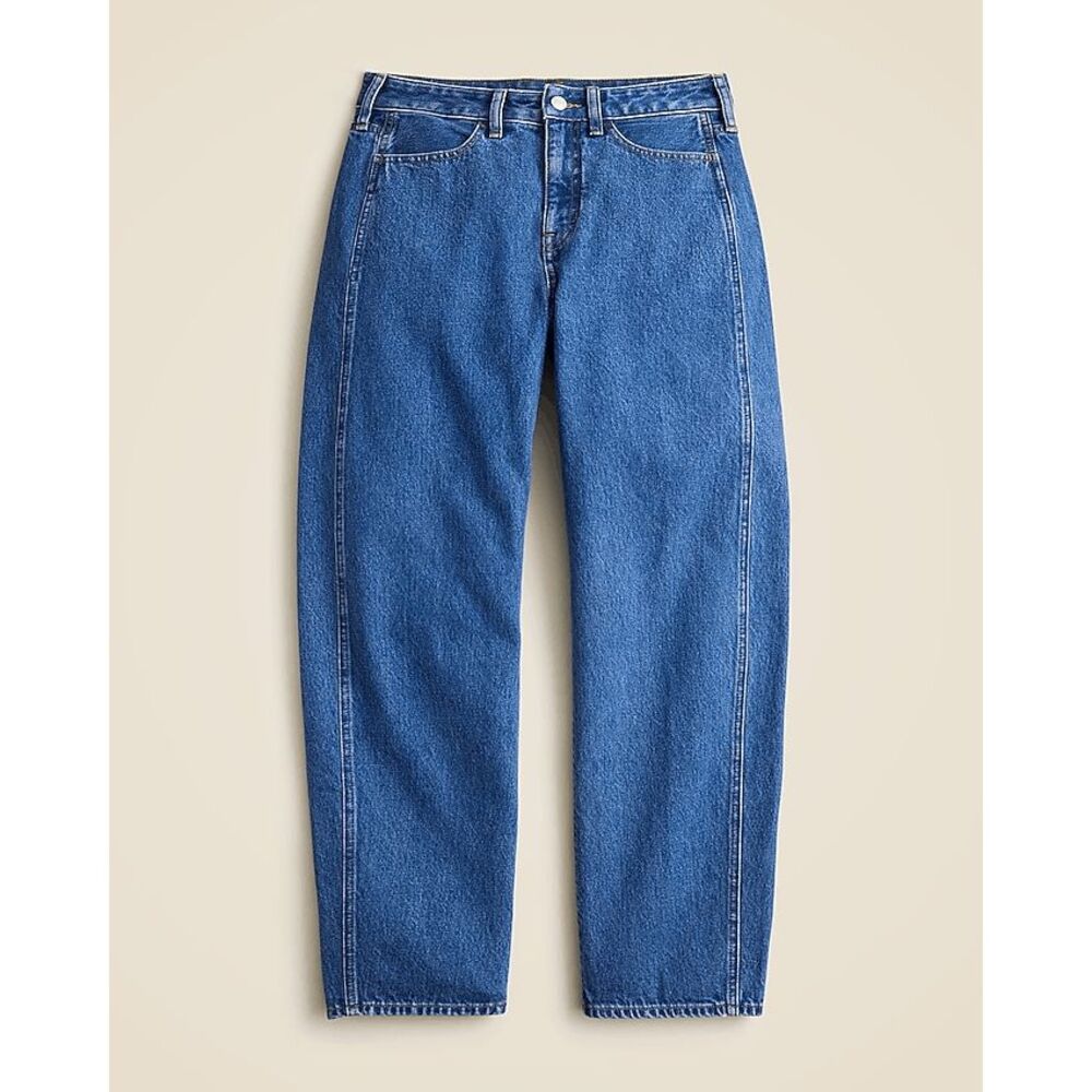 J. Crew Factory Blue Barrel-Leg Jeans
